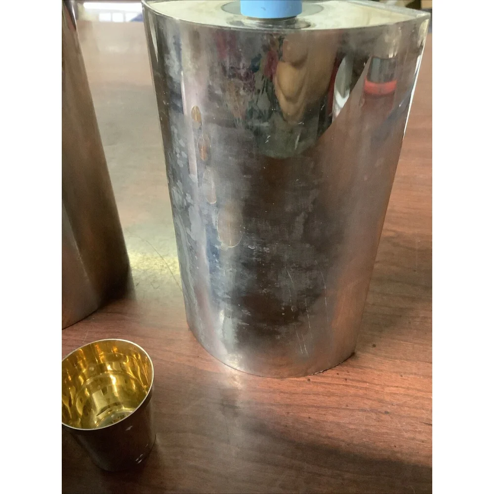 Rare Vintage GERMAN AHS CHROME ART DECO 3 FLASK TRAVEL BAR MID CENTURY MODERN
